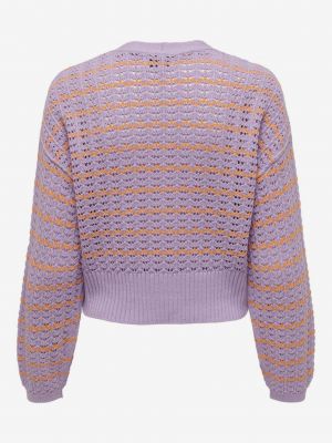 Pruhovaný sveter Only fialová