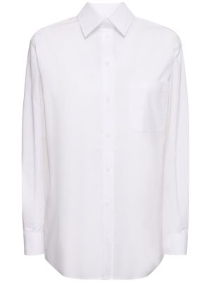 Памучна риза Moschino бяло