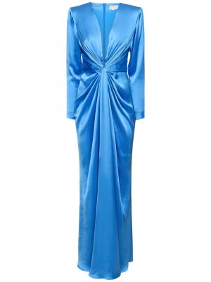 Σατέν μάξι φόρεμα ντραπέ Zuhair Murad μπλε