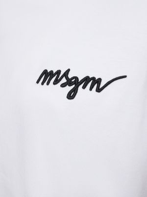 Camiseta de algodón de tela jersey Msgm blanco