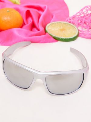 Спортивные очки солнцезащитные Prettylittlething серебряные