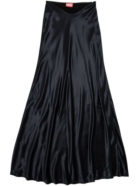 Saténové dlouhá sukně Diesel černé