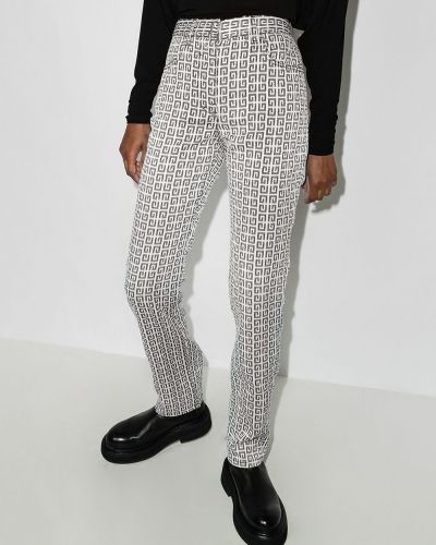 Jeans à imprimé en jacquard Givenchy blanc