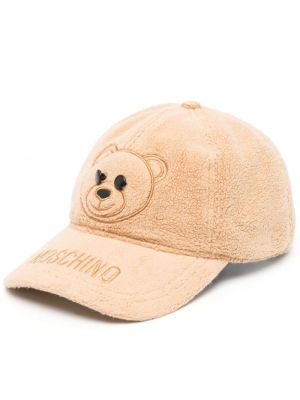 Fleece cap mit stickerei Moschino beige