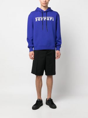 Raštuotas džemperis su gobtuvu Ferrari mėlyna
