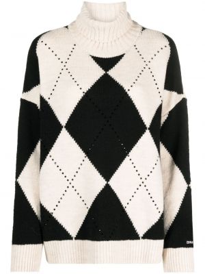 Sweter wełniany z wzorem argyle Ermanno Firenze
