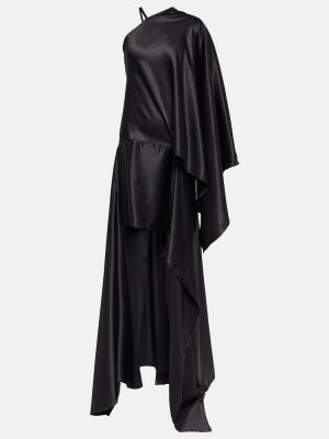 Asimetrična satenska maksi haljina Acne Studios crna