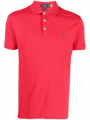 Tricou polo cu broderie Polo Ralph Lauren roșu