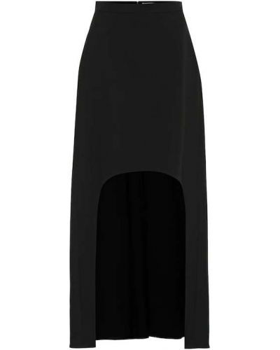 Hedvábné vlněné mini sukně Alexander Mcqueen černé