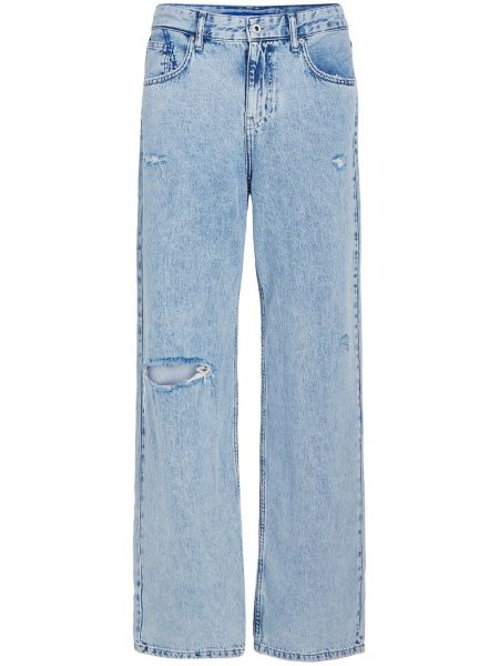 Straight fit džíny s dírami Karl Lagerfeld Jeans