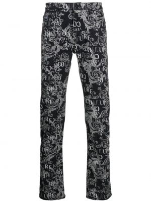 Straight leg jeans con stampa Versace Jeans Couture nero