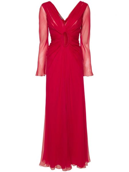 Hedvábné večerní šaty Alberta Ferretti růžové