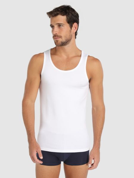 Camiseta de algodón Bread & Boxers blanco