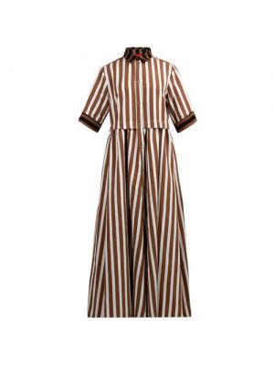 Платье-рубашка VIRGINIA BIZZI, повседневное, 46 коричневый