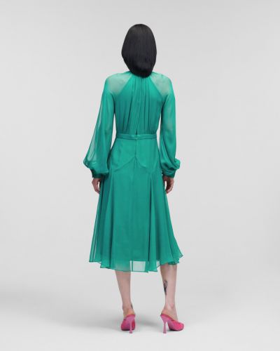 Midi šaty Karl Lagerfeld zelené