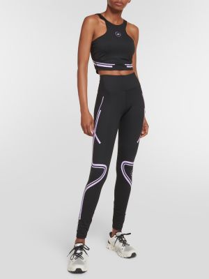 Αθλητικό παντελόνι με ψηλή μέση Adidas By Stella Mccartney μαύρο