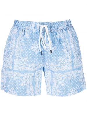 Paisley trykt shorts Fedeli blå