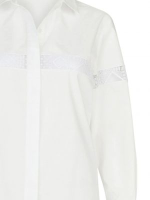 Nėriniuota medvilninė marškiniai Silvia Tcherassi balta