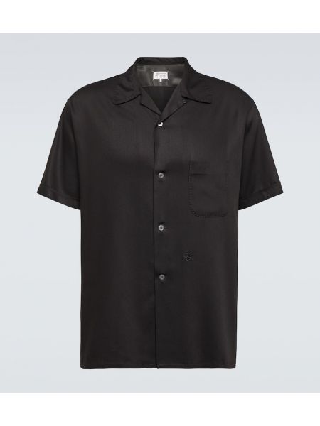 Camisa con bordado manga corta Maison Margiela negro