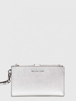 Bőr pénztárca Michael Michael Kors - ezüstszínű