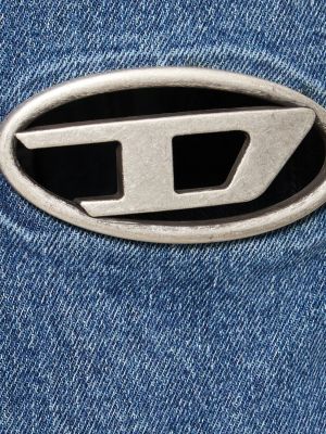 Bavlněná džínová bunda Diesel modrá