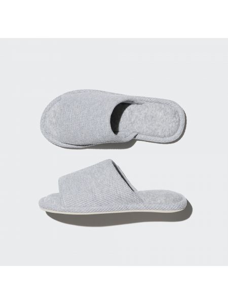 Тапочки с открытым носком Uniqlo серые
