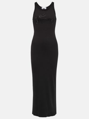 Хлопковое длинное платье Blumarine черное