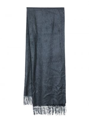 Pletený kašmírový šátek s třásněmi N.peal modrý