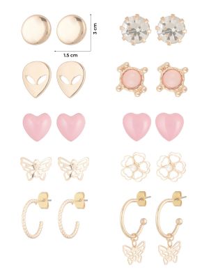 Σκουλαρίκια με διαφανεια Pieces χρυσό