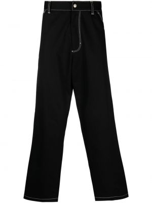 Pantalon droit en coton Prada noir