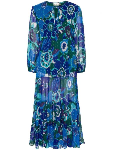 Geblümtes trägerkleid mit print Rixo blau