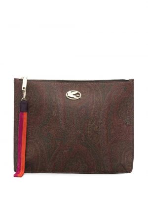 Paisley trykt clutch Etro brun