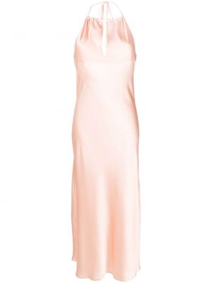 Selyem hosszú ruha Lardini rózsaszín