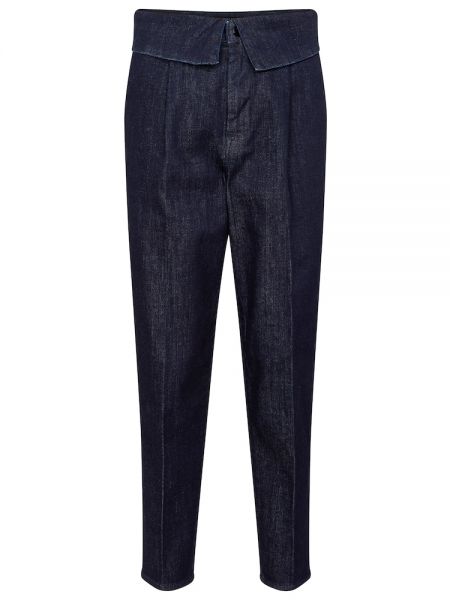 Bavlněné straight fit džíny s vysokým pasem J Brand - modrá
