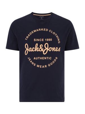 Тениска Jack & Jones Plus синьо