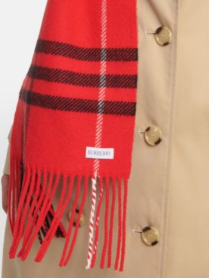 Bufanda de lana de cachemir a cuadros Burberry rojo