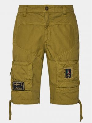 Bavlnené priliehavé šortky Aeronautica Militare khaki