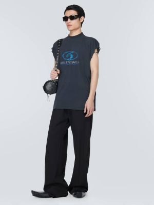Βαμβακερή μπλούζα με σχέδιο από ζέρσεϋ Balenciaga