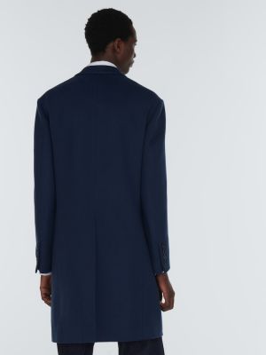 Vlněný kabát Lanvin modrý