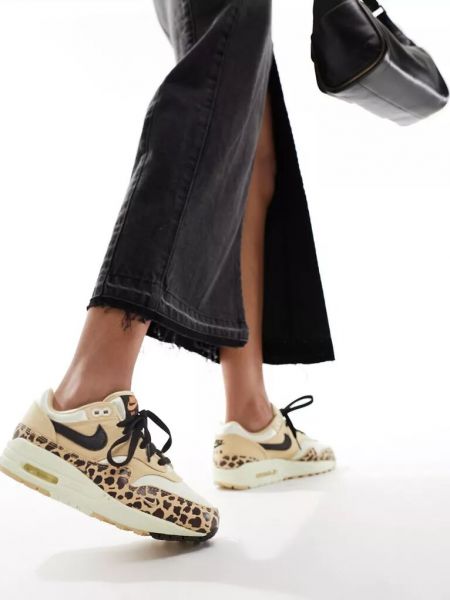 Леопардовые кроссовки с принтом Nike Air Max бежевые