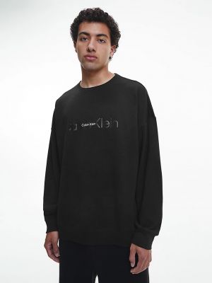 Oversized hlačke Calvin Klein črna