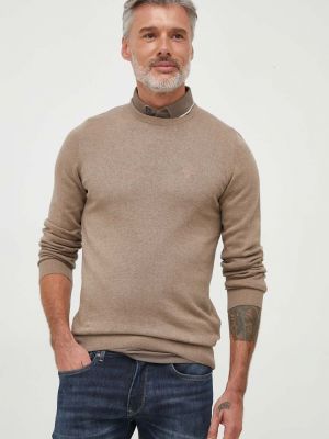 Sweter bawełniany Barbour beżowy