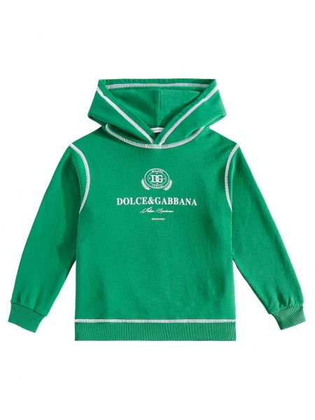 Bomull hettegenser for gutter Dolce&gabbana Kids grønn