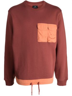 Bavlněný svetr s výšivkou Ps Paul Smith červený