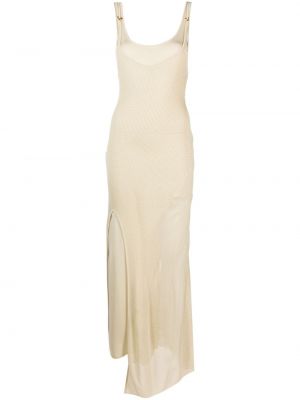 Асиметрична вечерна рокля Aeron бяло