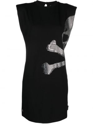 Αμάνικο φόρεμα με σχέδιο Philipp Plein μαύρο