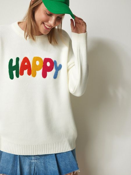 Oversize džemperis ar izšuvumiem Happiness İstanbul