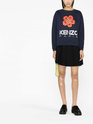 Kokvilnas džemperis ar apdruku Kenzo zils