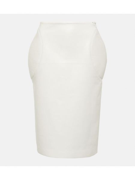 Δερμάτινη φούστα Alaia λευκό