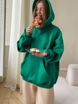 Oversize kapučdžemperis Madmext zaļš